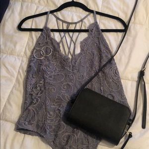 Grey lace bodysuit